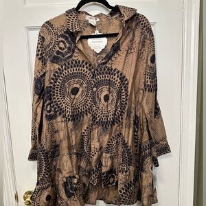 Paisley Vine‎ Button Down Tunic
